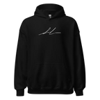 Signature logo unisex adult hoodie in black with white chest script