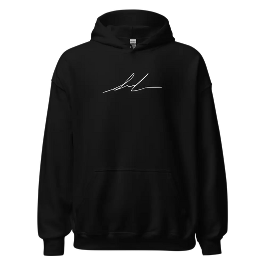 Redtorn Signature Series black hoodie with white chest design for street wear experience