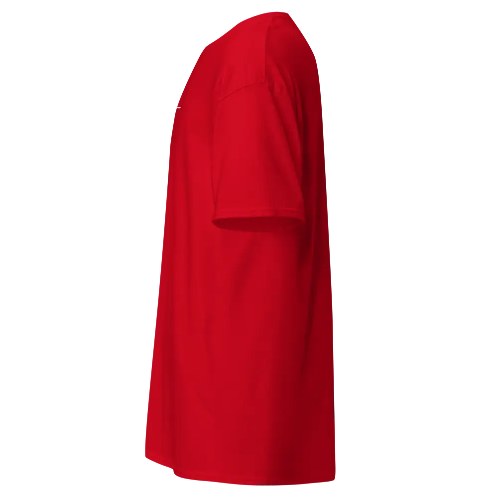 Red graduation gown on cotton unisex classic tee apparel
