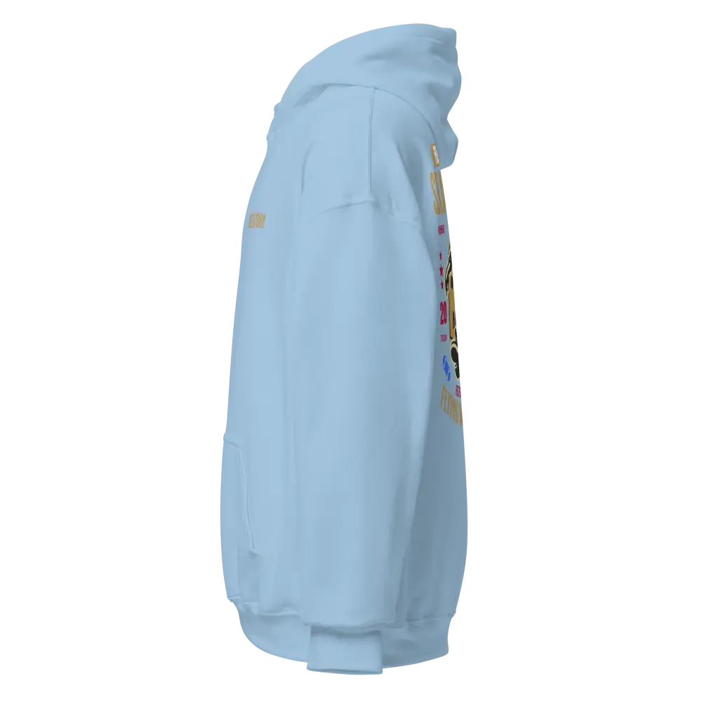 Light blue Flying with Freedom unisex adult skater street wear hoodie