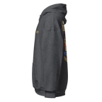 Charcoal gray Flying with Freedom unisex adult skater street wear hoodie with NASA patches