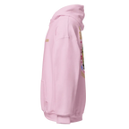 Light pink Flying with Freedom unisex adult skater street wear hoodie with floral sleeve