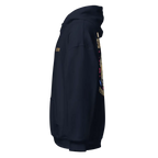 Navy blue Flying with Freedom unisex adult skater street wear hoodie with graphic back