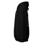 Redtorn Flying with Freedom unisex adult skater street wear hoodie in black with gold accents
