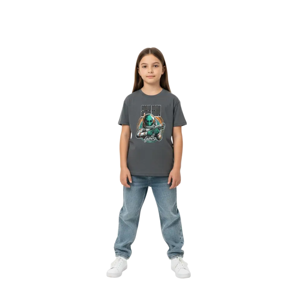 Alien astronaut kids galaxy graphic tee for kids clothing