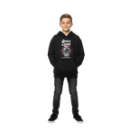 Space Cadet Kids Hoodie: Black with White Astronaut Graphic