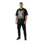 Street racer premium unisex tee with bold Japanese graphic and car print
