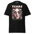 Crying woman graphic unisex adult tee with tears of scream design