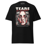 Crying woman graphic unisex adult tee with tears of scream design