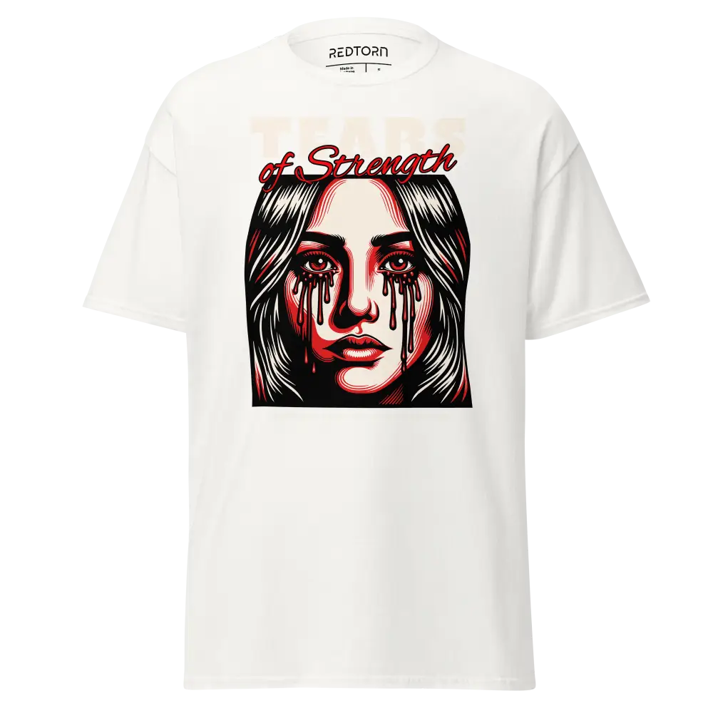 Crying Woman Graphic Unisex Adult Tee with Tears of Strength Shirt Design