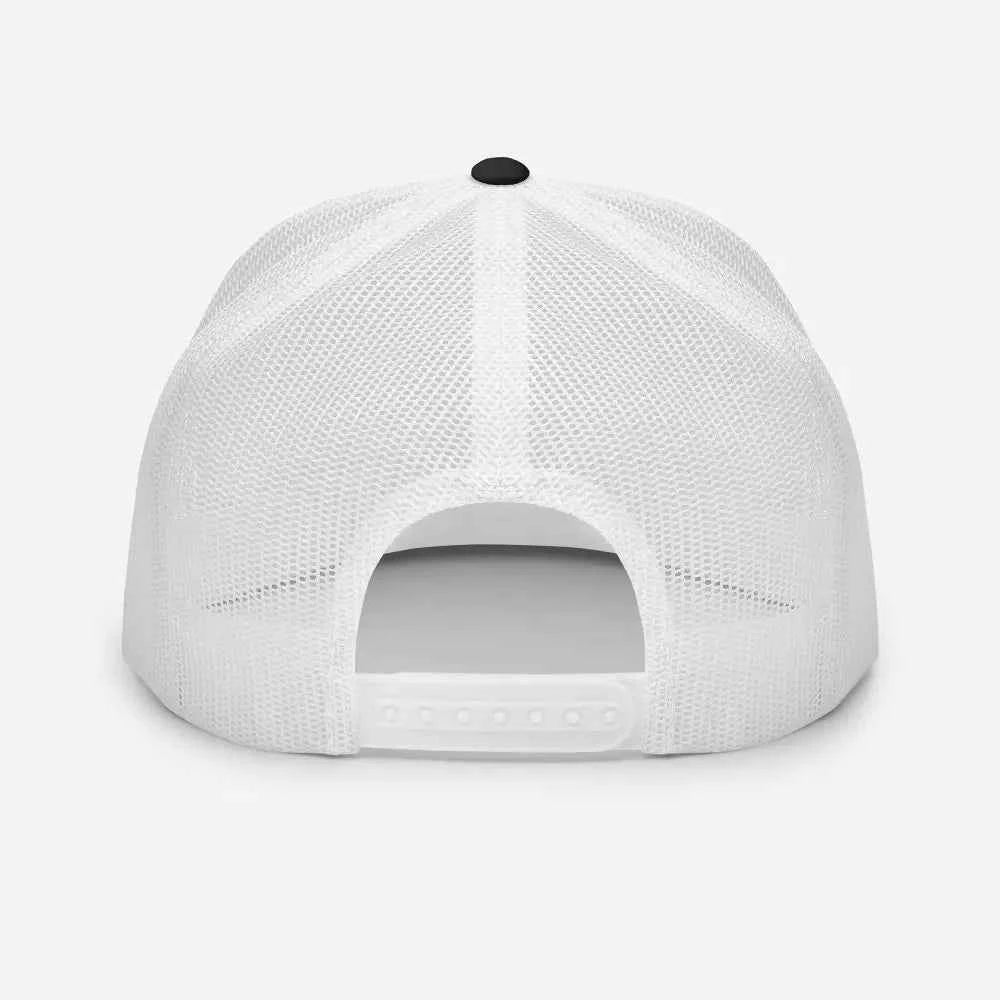 Unisex Black & White Mesh Trucker Cap