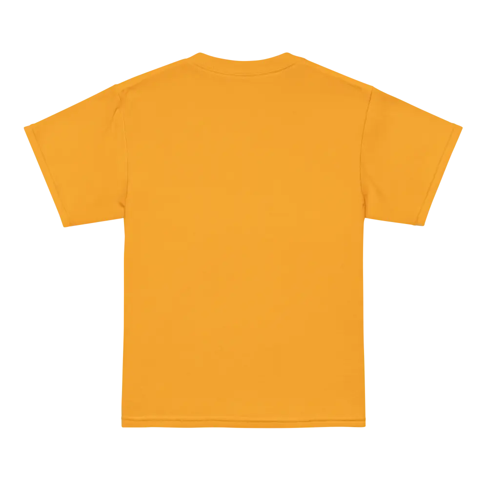 Unisex kids clothing Skull Check graphic design tee in mustard yellow