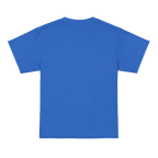 Royal blue unisex kids clothing graphic tee with skull design
