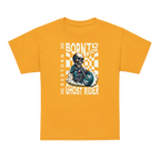 Skull Check Kids Graphic Tee: Unisex Yellow T-Shirt with Ghost Rider Design