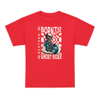 Unisex Skull Check Kids Graphic Tee with red Ghost Rider design